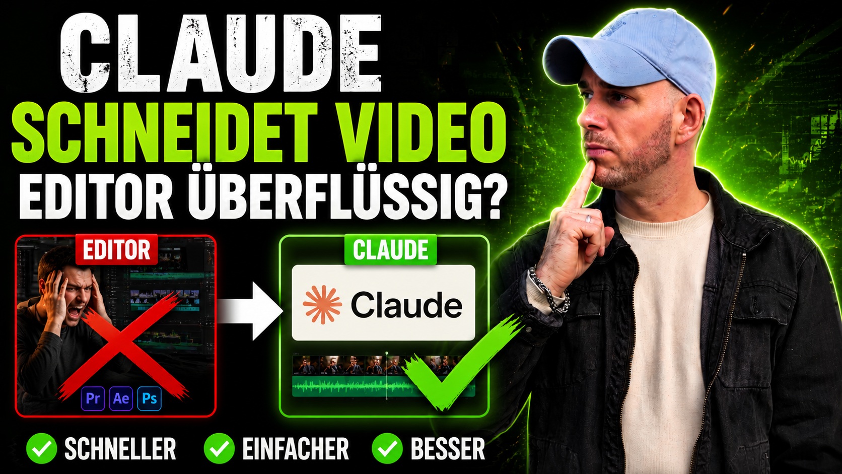 Thumbnail zum Video „Claude schneidet mein Video automatisch – Editor überflüssig?“